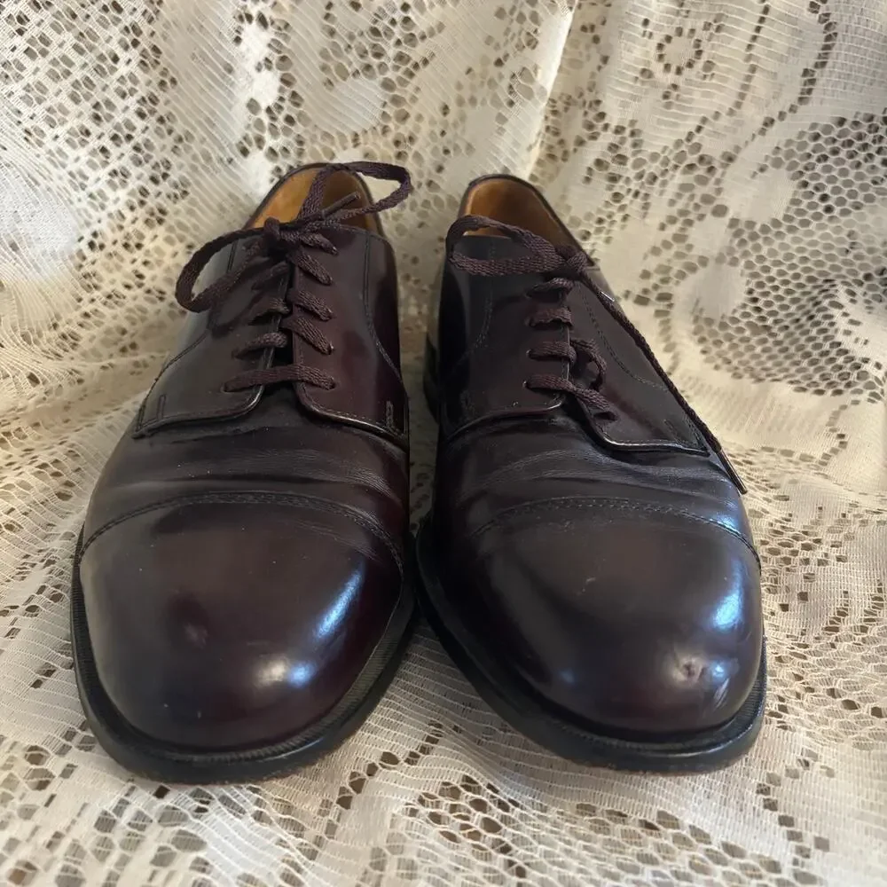 Cole Haan Men's US 10.5 Dark Burgundy Cap-Toe Oxford Shoes